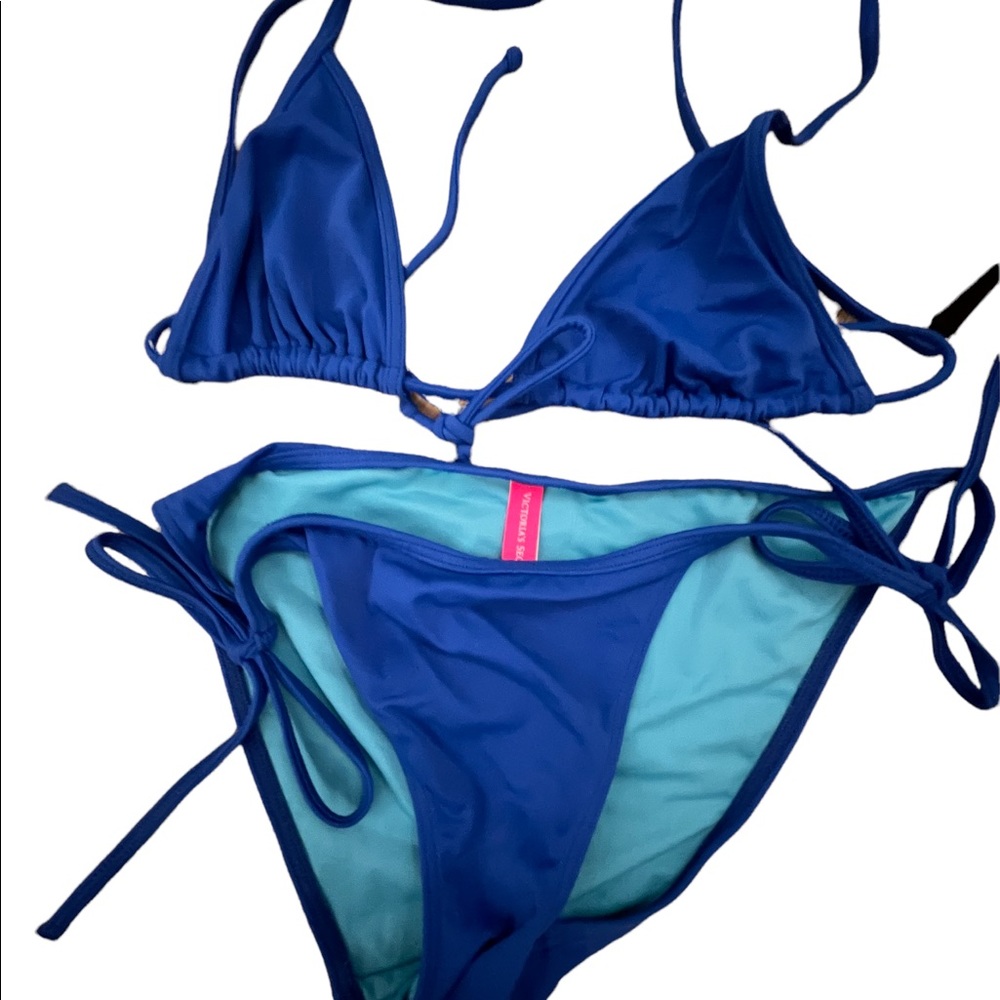 Victorias Secret | Strappy Tie Bikini | Color: Blue | Size:Small